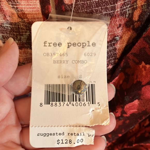 FREE PEOPLE romper berry abstract Size Small - Picture 2 of 6